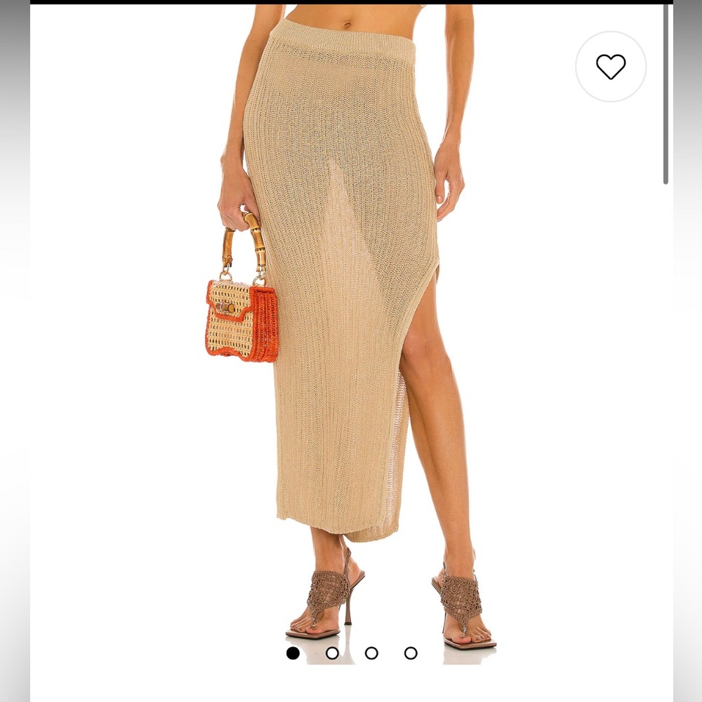 G Women’s Revolve Camila Coelho Cleo Skirt in Gold Flax